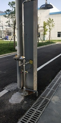 Application layout of underground eyewash station in factory